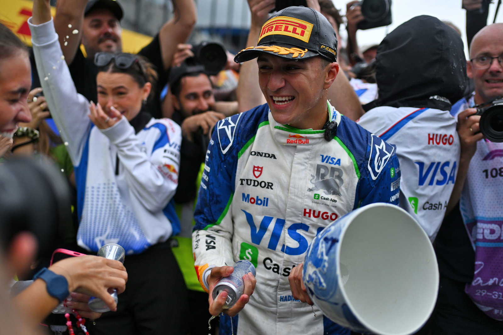 Hadjar's only mishap was breaking his trophy