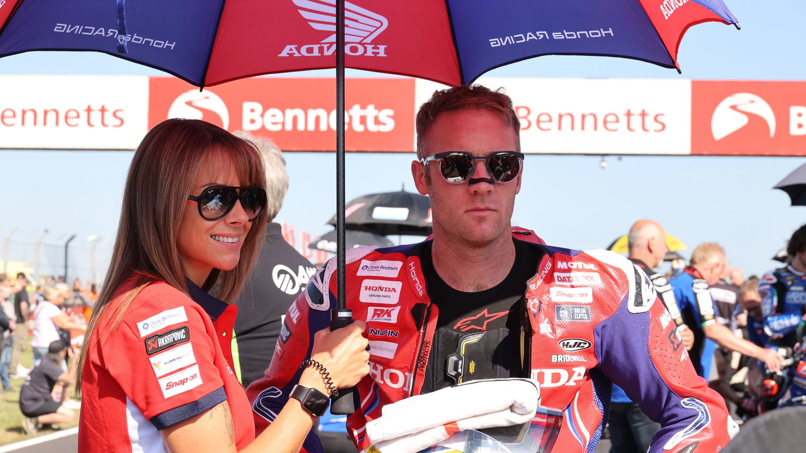 Tommy Bridewell, 2025 Donington BSB (1), grid. Credit: Honda Racing UK.