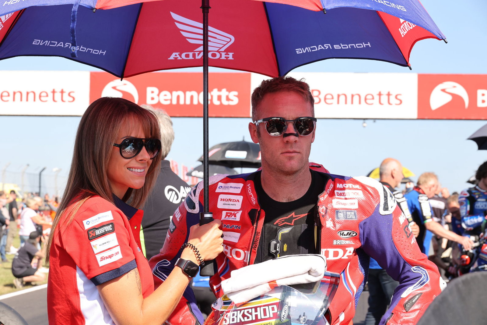 Tommy Bridewell, 2025 Donington BSB (1), grid. Credit: Honda Racing UK.