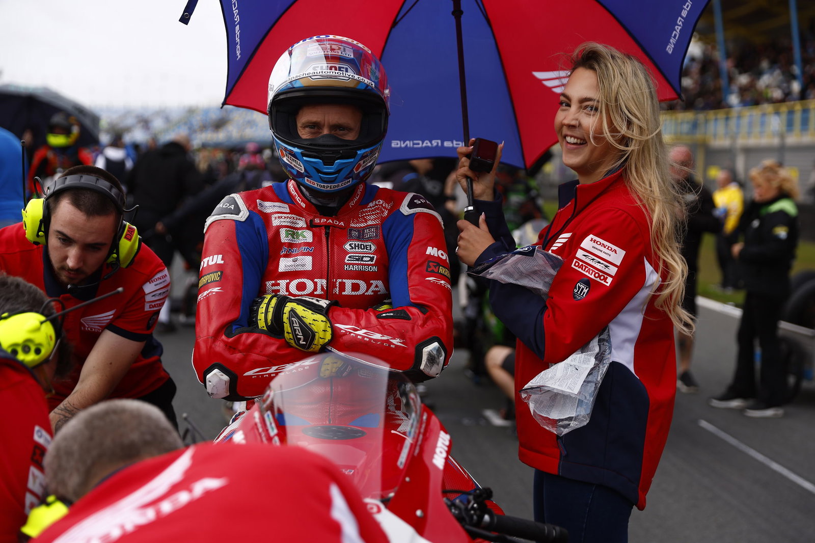 Dean Harrison, 2025 Assen BSB, Supersport, grid. Credit: Honda Racing UK.