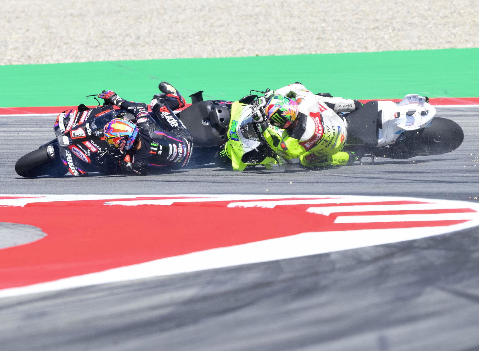 Morbidelli, Martin crash, 2025 Catalan MotoGP
