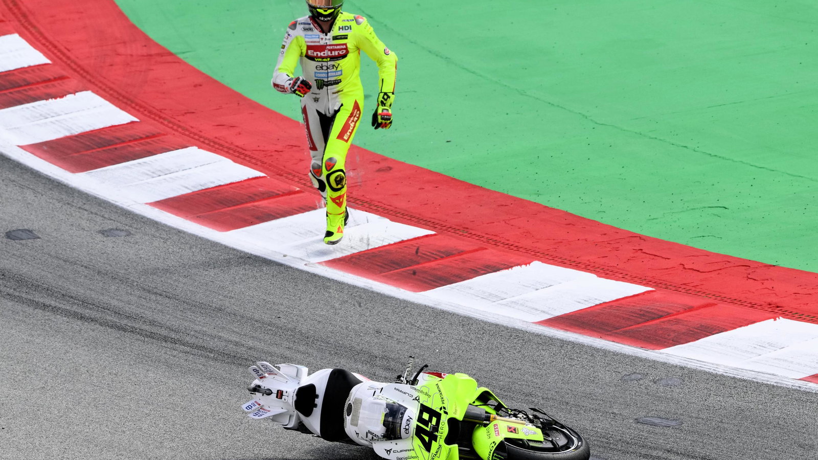 Fabio di Giannantonio crash, 2025 Catalan MotoGP