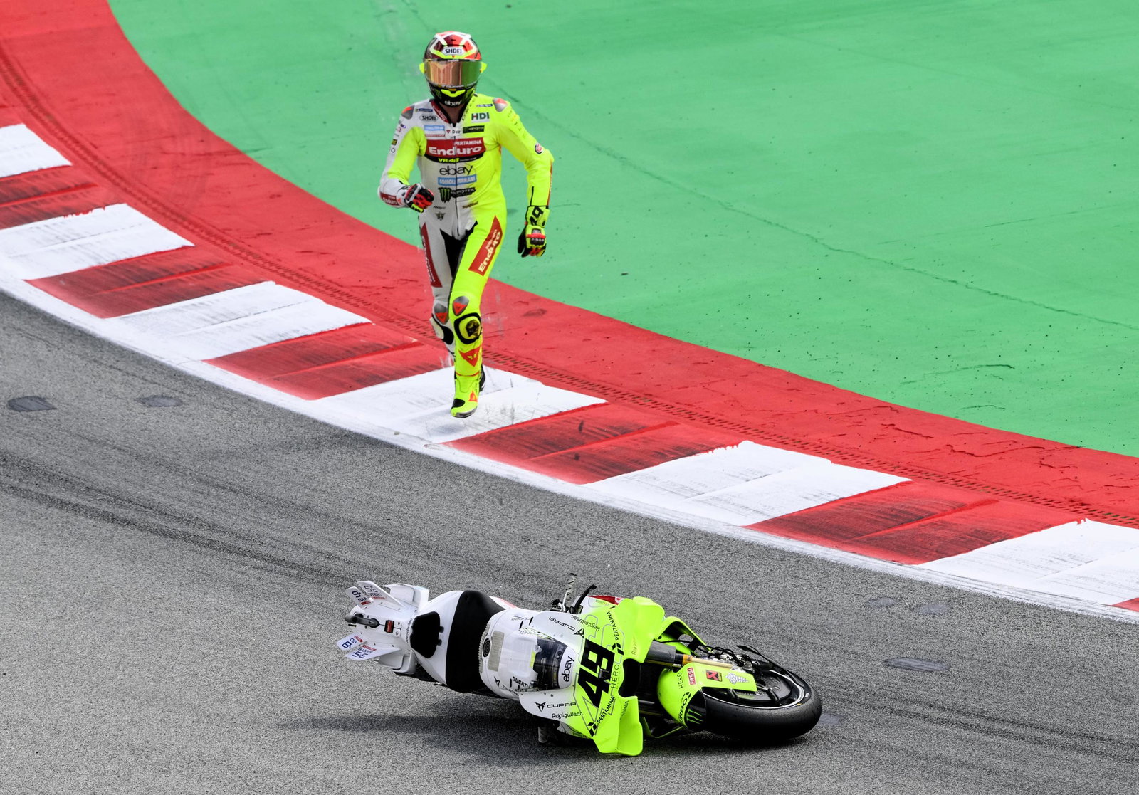 Fabio di Giannantonio crash, 2025 Catalan MotoGP
