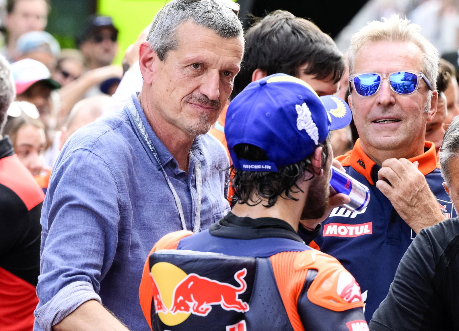 Bastianini, Guenther Steiner, Herve Poncharal, 2025 Catalan MotoGP