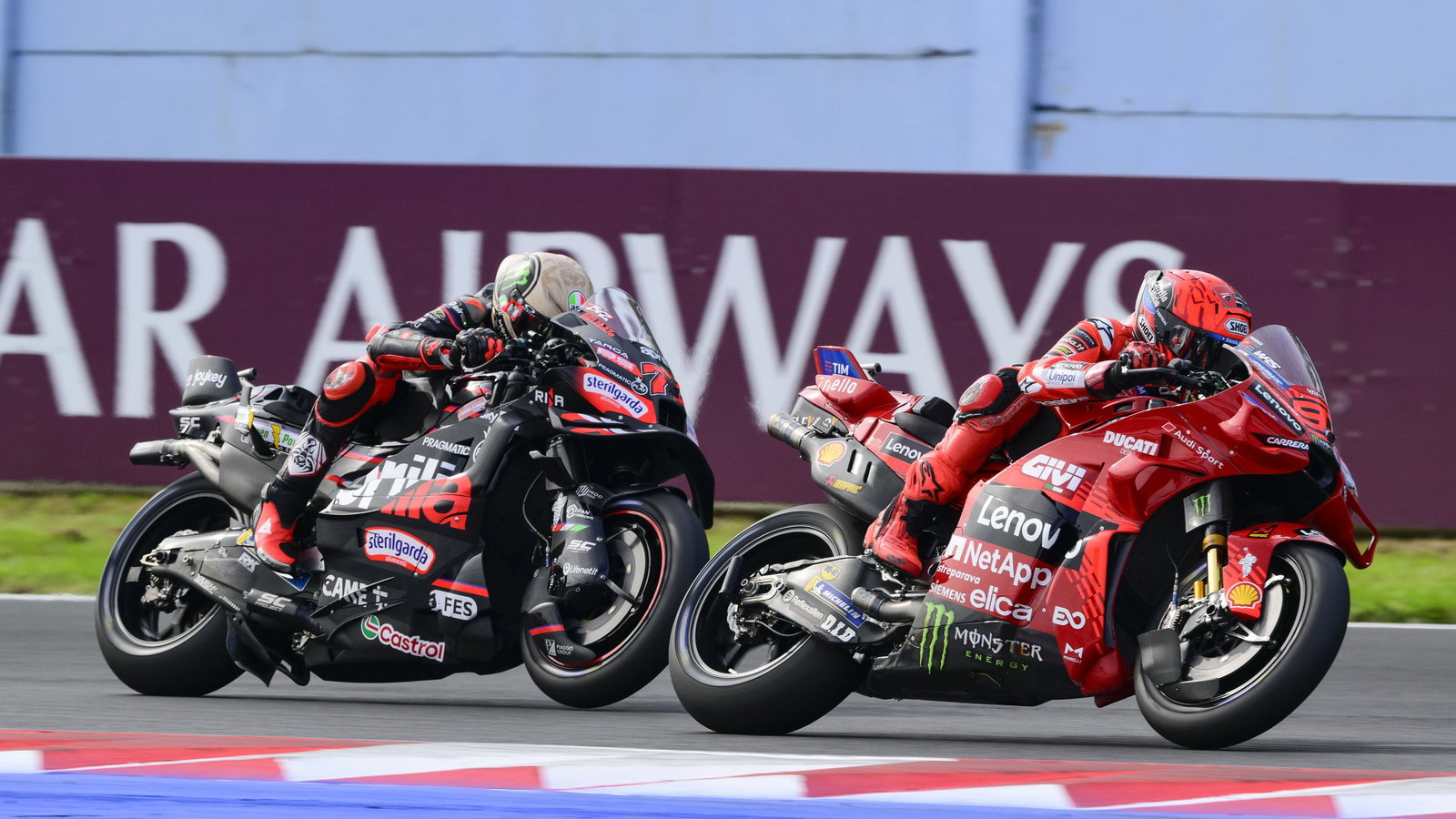 Marc Marquez passes Marco Bezzecchi, 2025 San Marino MotoGP Sprint