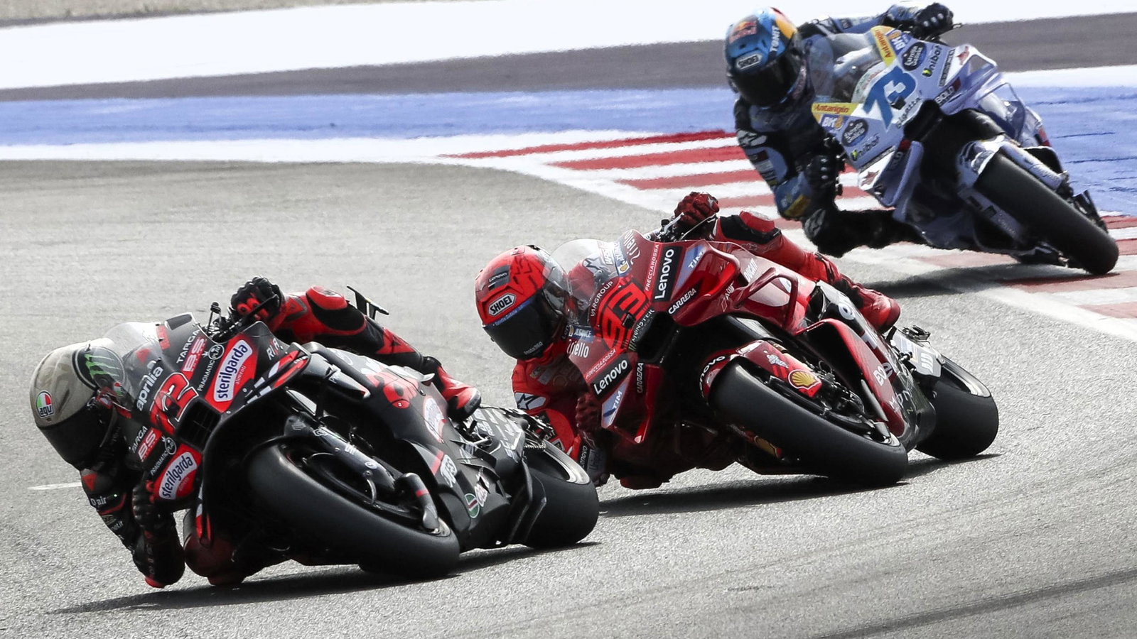 Marco Bezzecchi, Marc Marquez, Alex Marquez, 2025 San Marino MotoGP Sprint