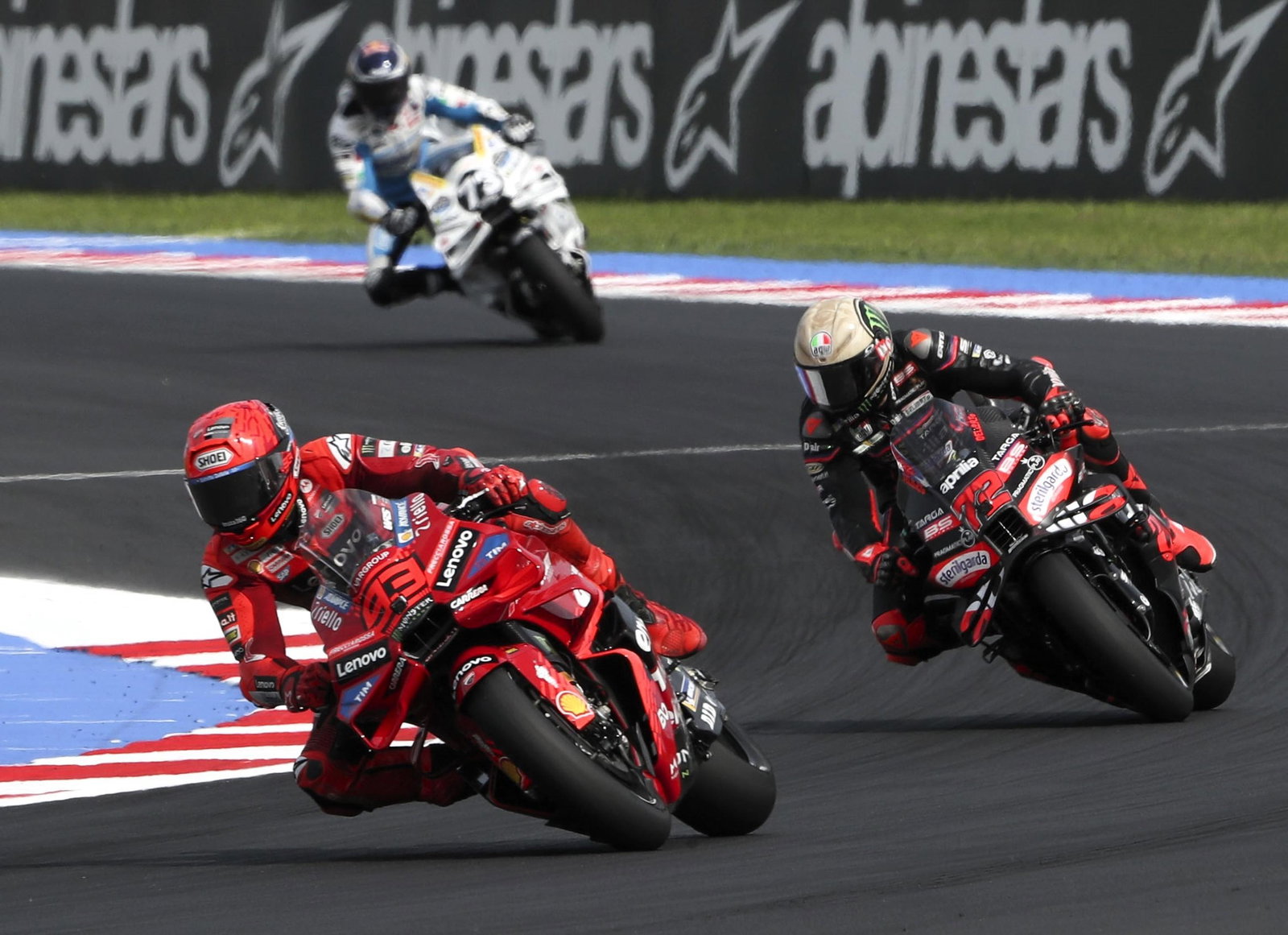 Marc Marquez, Marco Bezzecchi, Alex Marquez, 2025 San Marino MotoGP