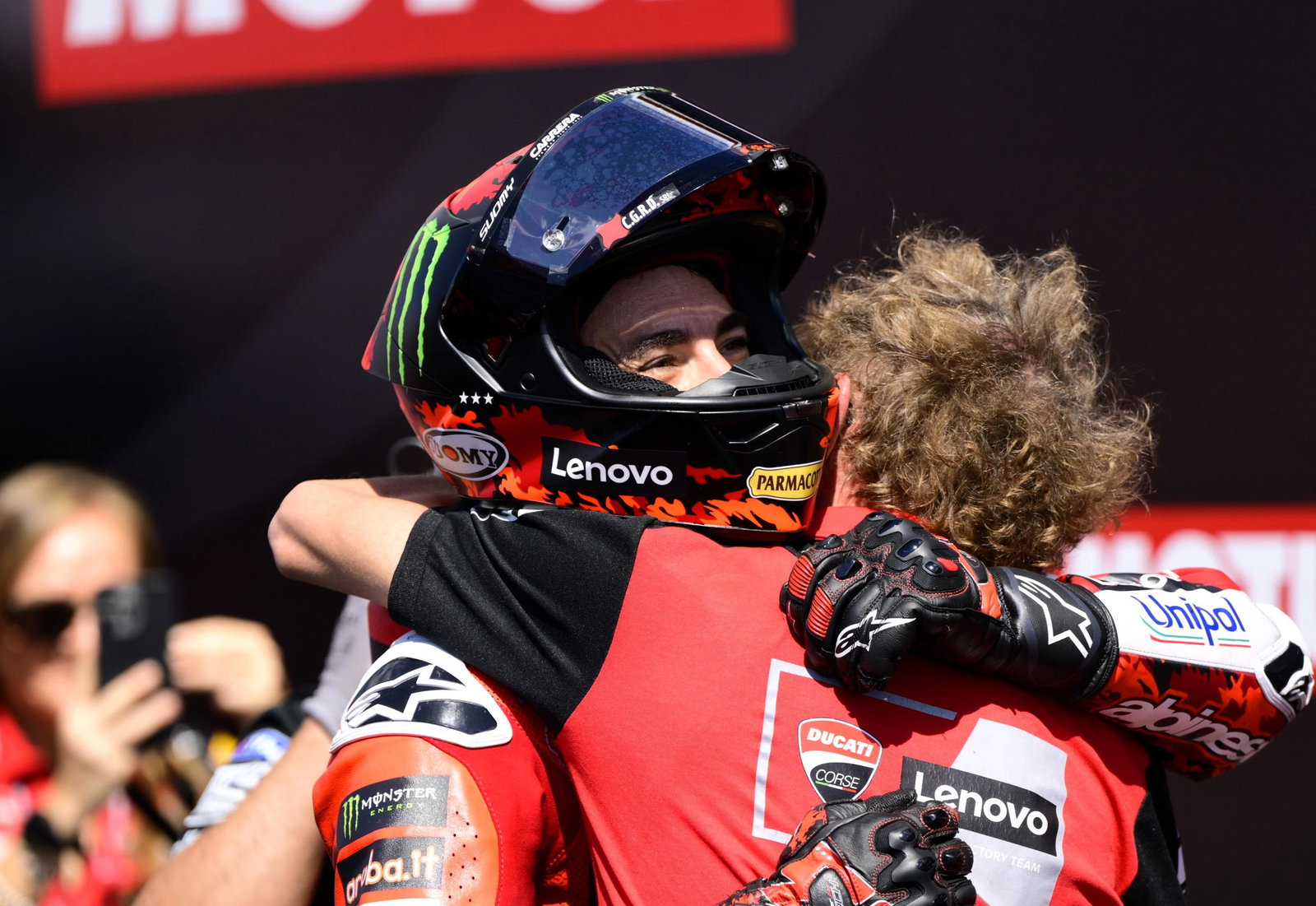 Francesco Bagnaia celebrates pole position, 2025 Japanese MotoGP