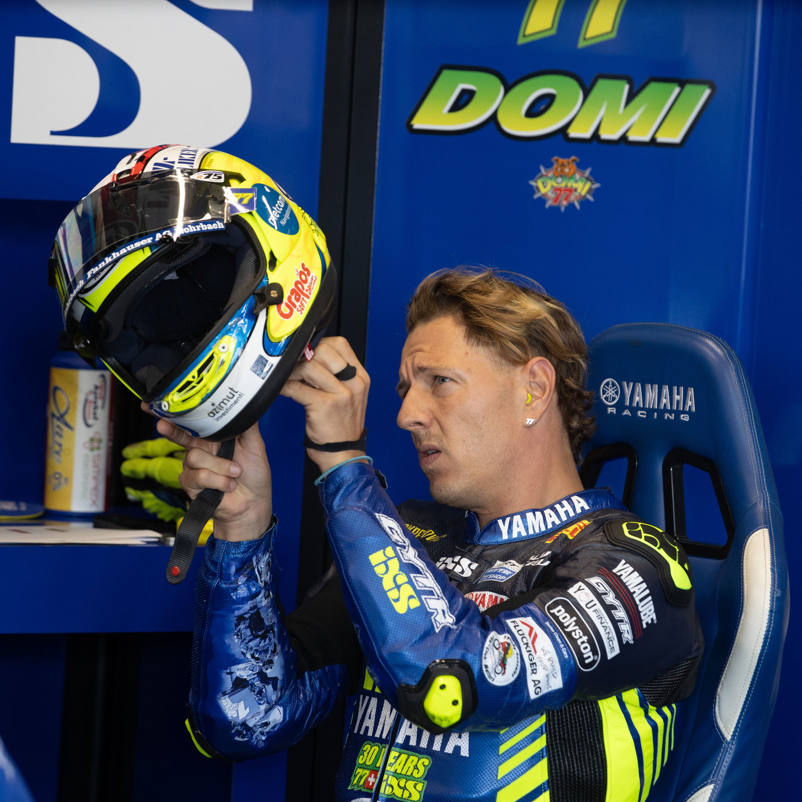 Dominique Aegerter, 2025 French WorldSBK, pit box. Credit: Gold and Goose.