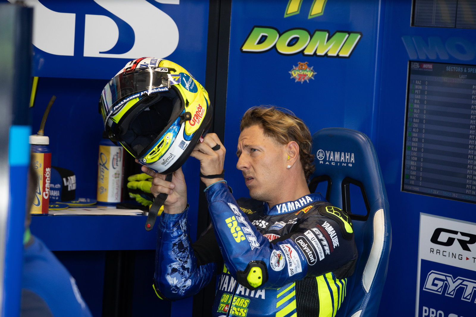 Dominique Aegerter, 2025 French WorldSBK, pit box. Credit: Gold and Goose.