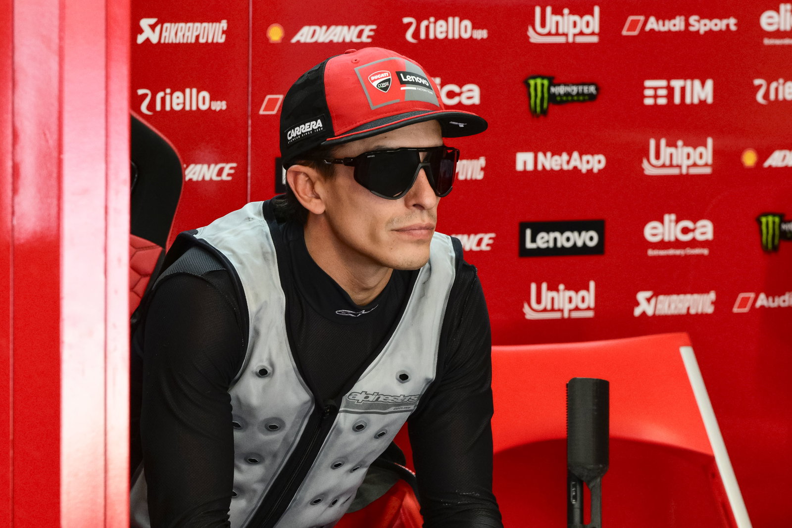 Marc Marquez, 2025 MotoGP Catalan MotoGP, pit box. Credit: Gold and Goose.