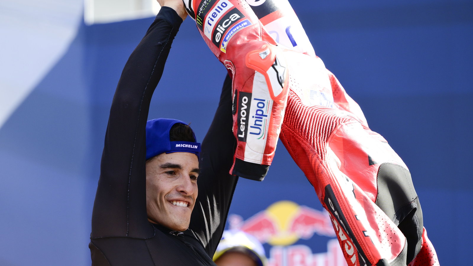 Marc Marquez, 2025 MotoGP San Marino Grand Prix, podium. Credit: Gold and Goose.