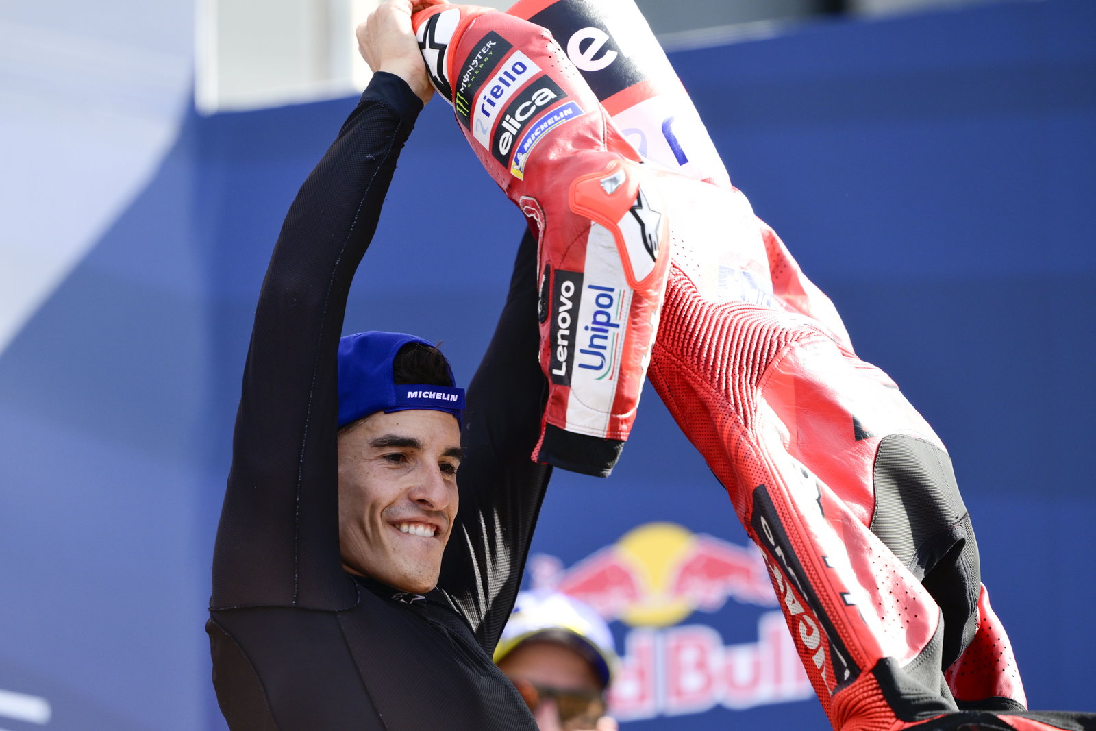 Marc Marquez, 2025 MotoGP San Marino Grand Prix, podium. Credit: Gold and Goose.