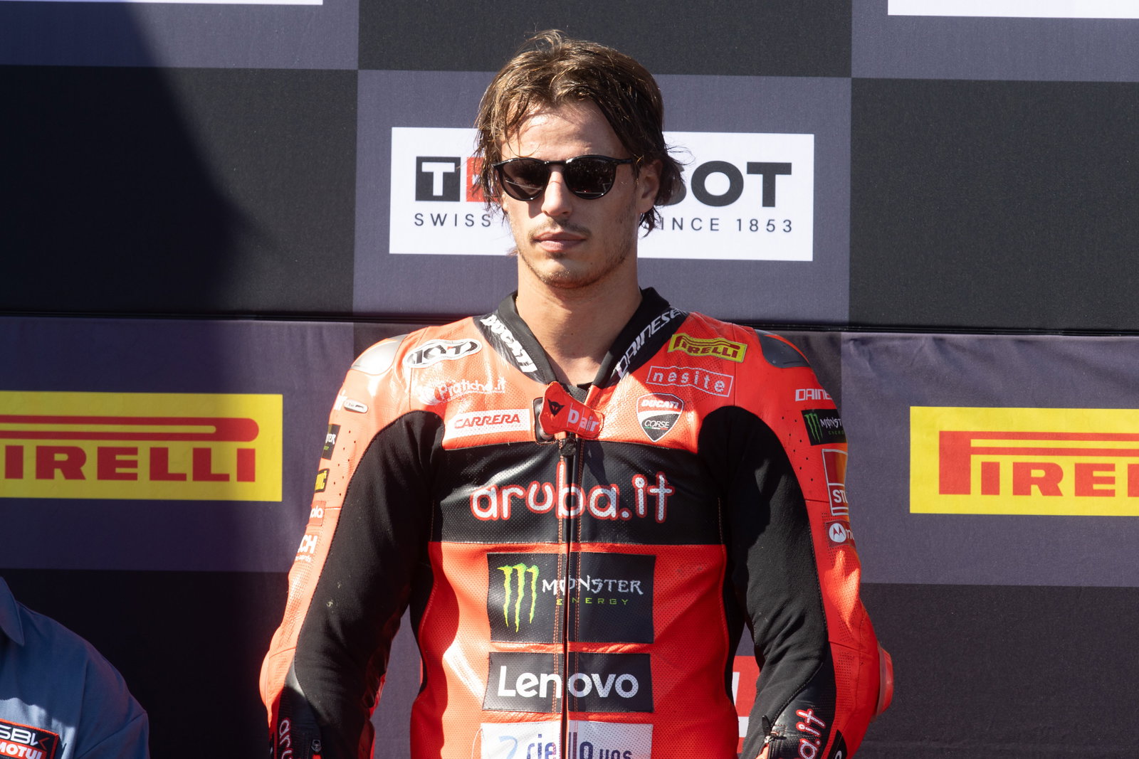 Nicolo Bulega, 2025 Aragon WorldSBK, podium. Credit: Gold and Goose.