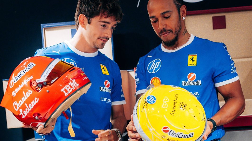Charles Leclerc and Lewis Hamilton 