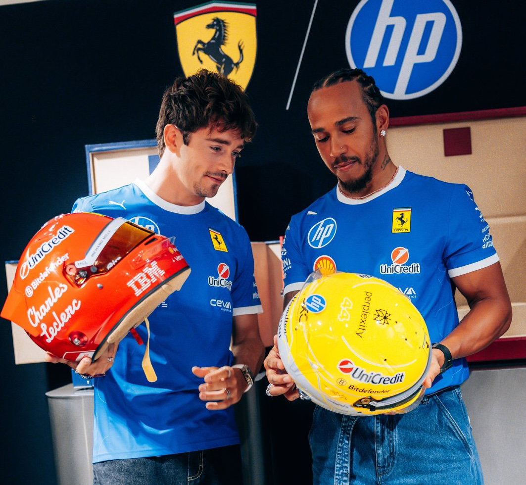 Charles Leclerc and Lewis Hamilton 