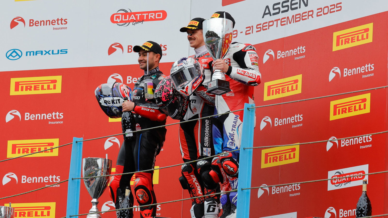 Race one podium, Assen, Redding, Haslam & Kent, BSB, 2025