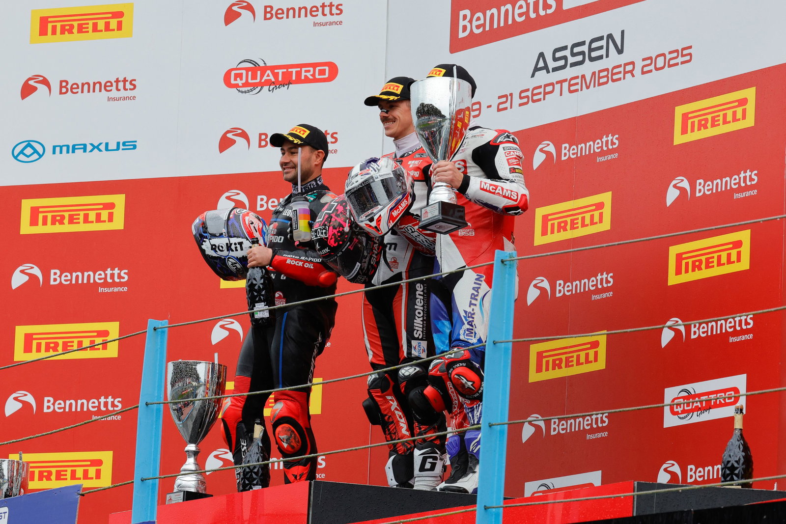 Race one podium, Assen, Redding, Haslam & Kent, BSB, 2025
