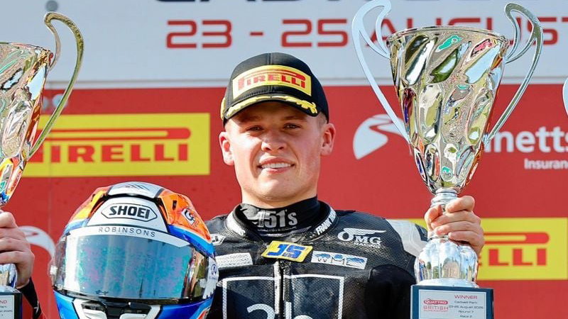 Joe Talbot, 2025 Cadwell Park BSB, Supersport podium. Credit: British Superbike Championship.