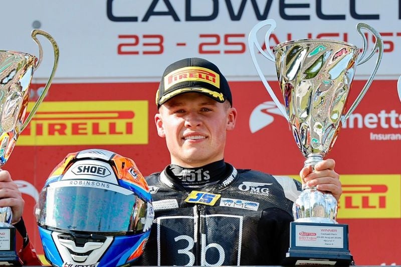 Joe Talbot, 2025 Cadwell Park BSB, Supersport podium. Credit: British Superbike Championship.