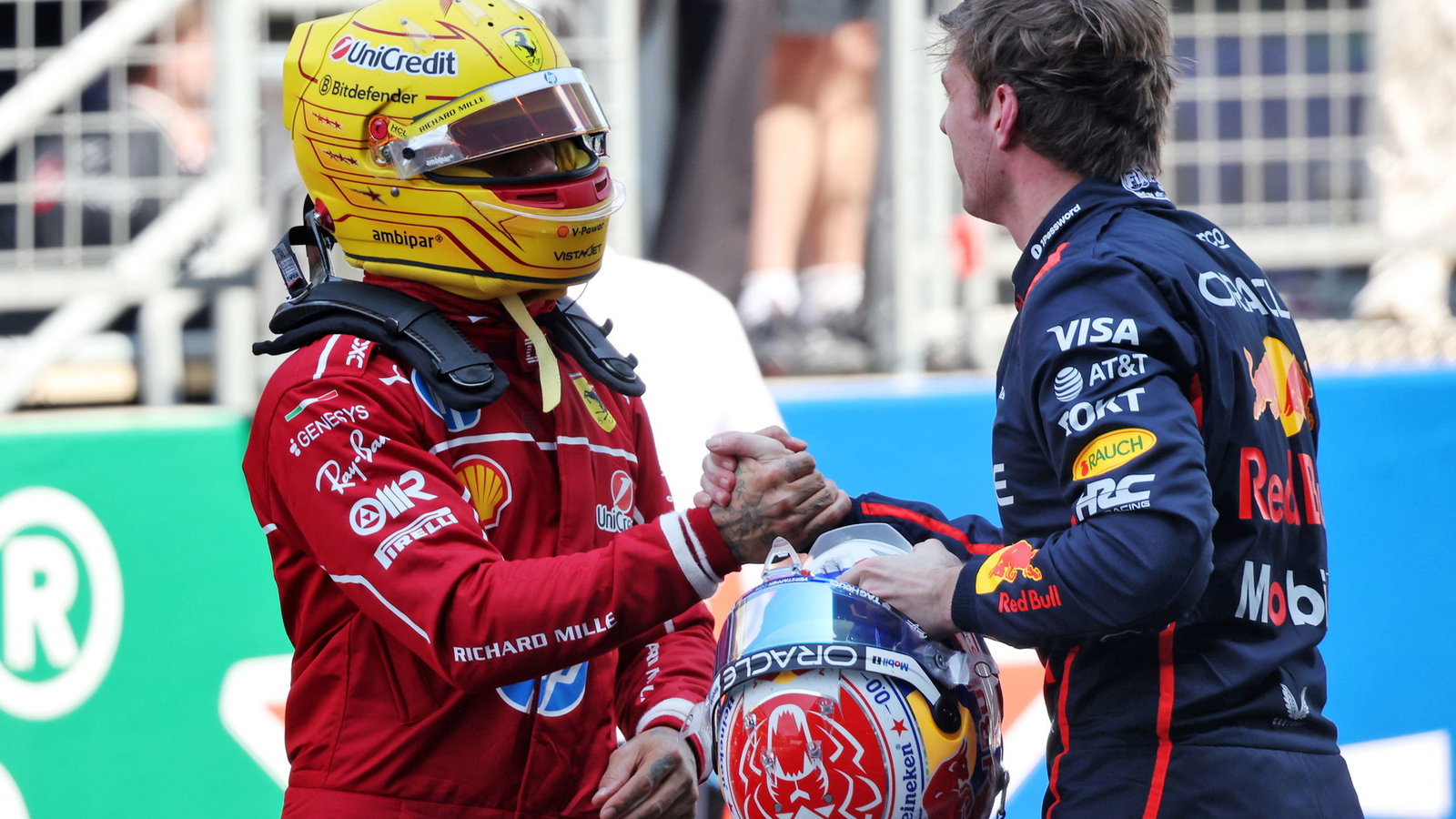 Lewis Hamilton and Max Verstappen