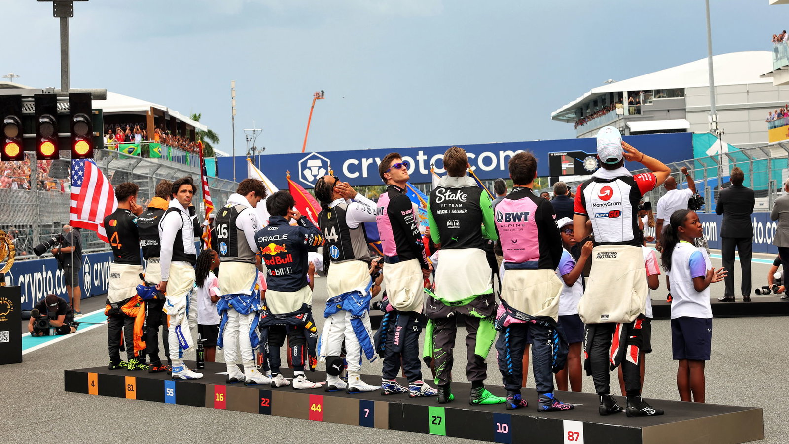 F1 pre-race national anthem ceremony