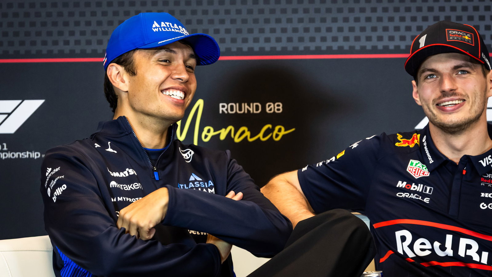 Alex Albon and Max Verstappen