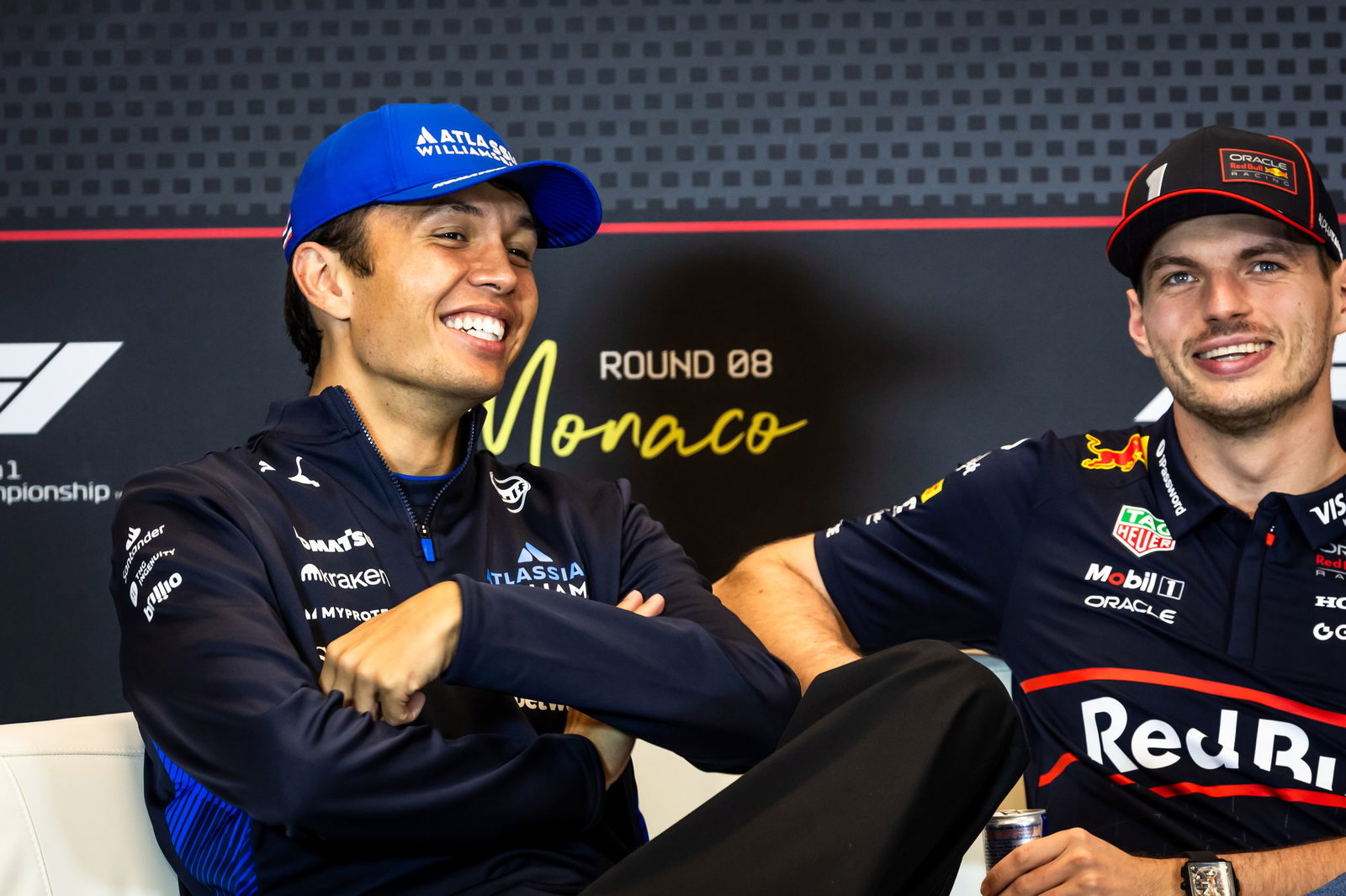 Alex Albon and Max Verstappen