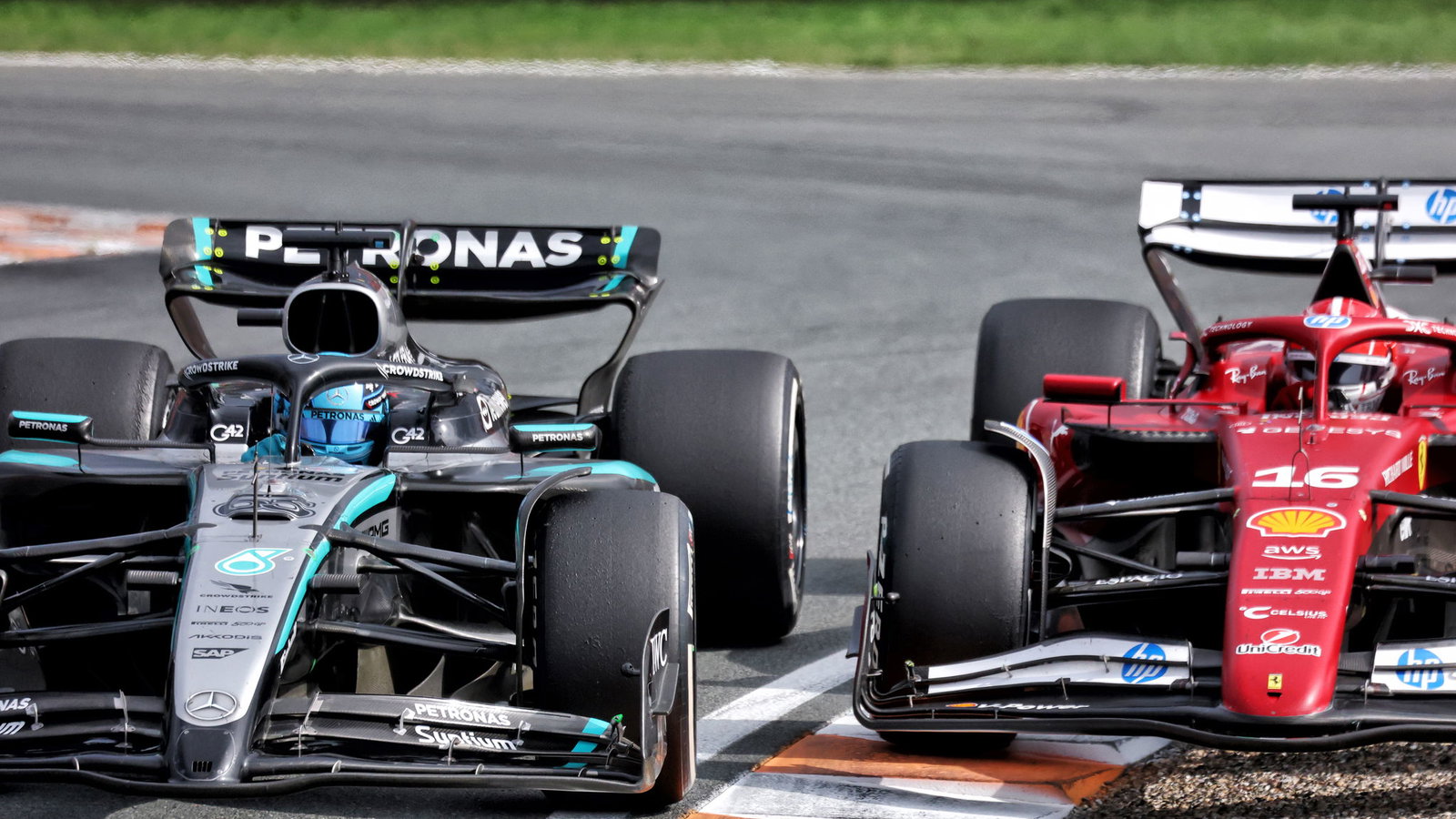 Russell and Leclerc had a controversial duel in the Dutch GP