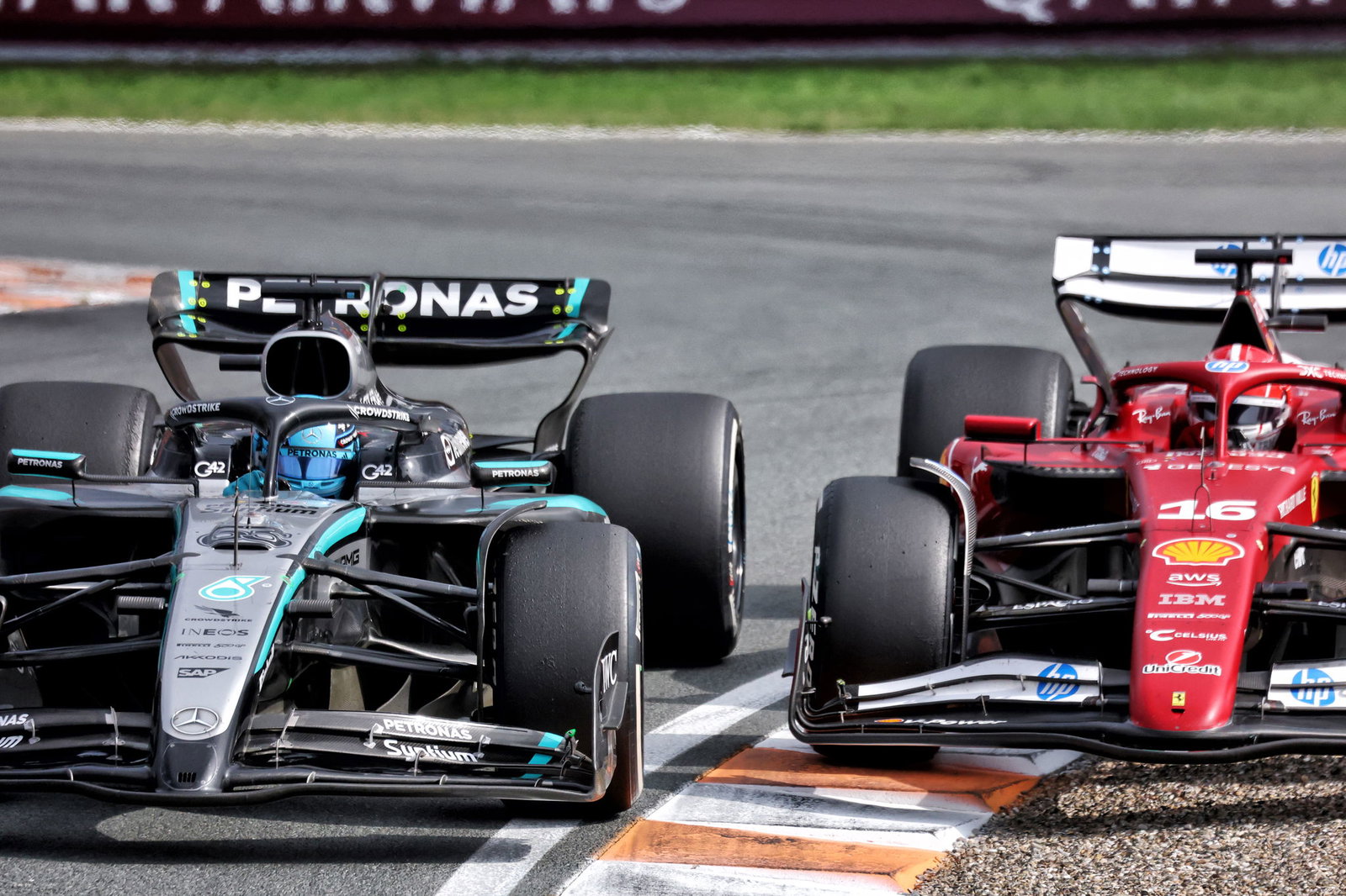 Russell and Leclerc had a controversial duel in the Dutch GP