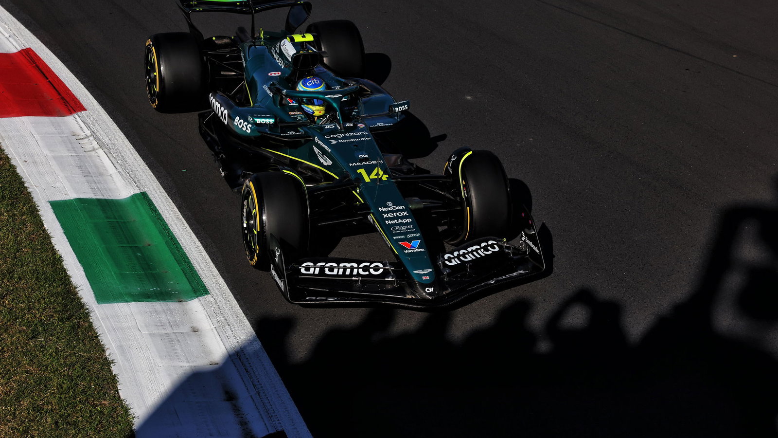 Alonso retired from the Italian Grand Prix with suspension failure