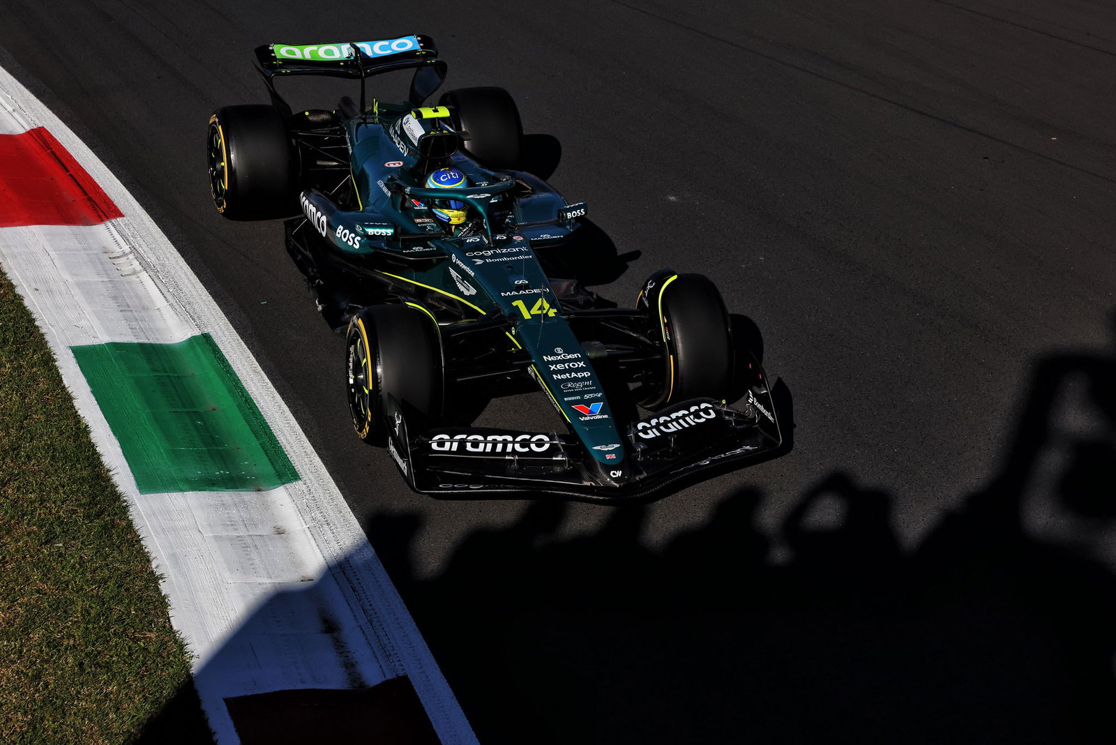 Alonso retired from the Italian Grand Prix with suspension failure