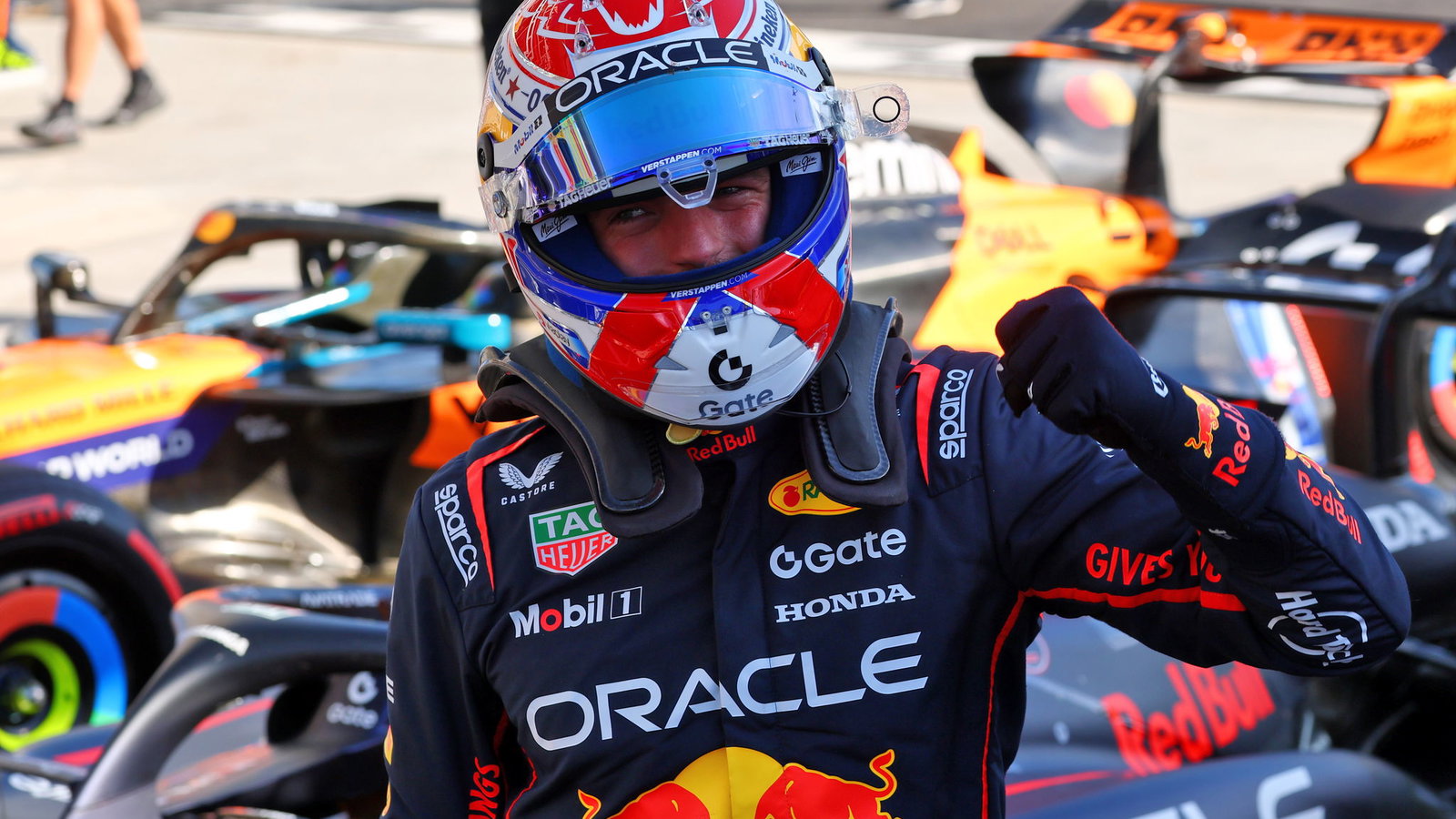 Verstappen celebrates his 45th F1 pole