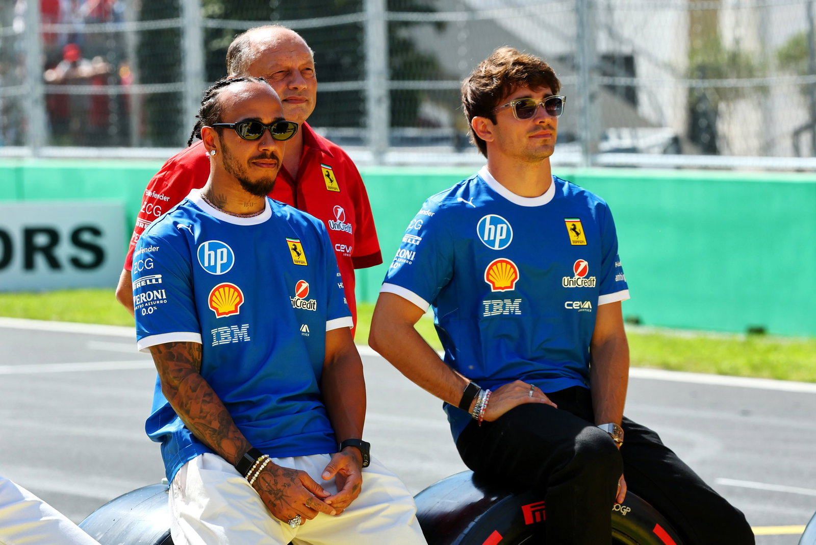 Lewis Hamilton and Charles Leclerc