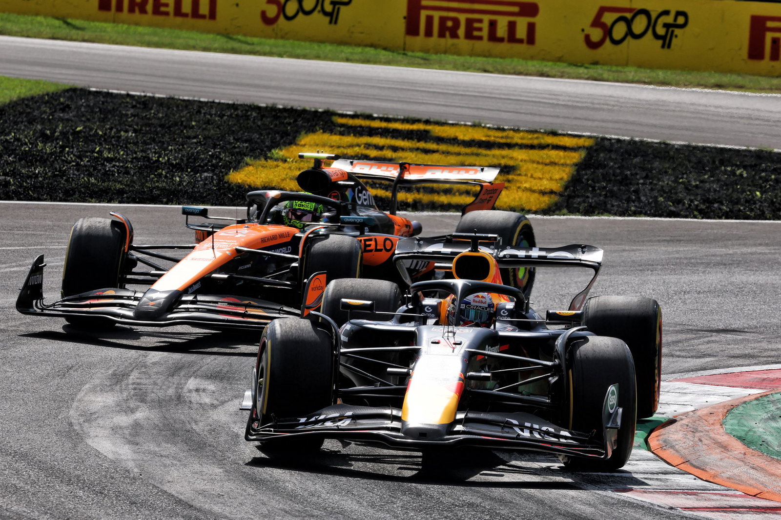 Max Verstappen ahead of Lando Norris