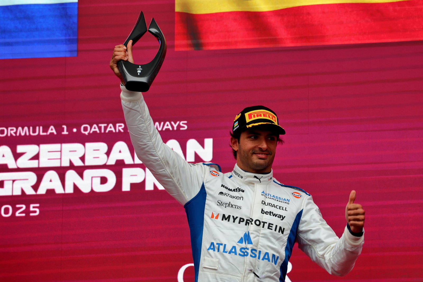 Sainz celebrated a milestone podium in Baku