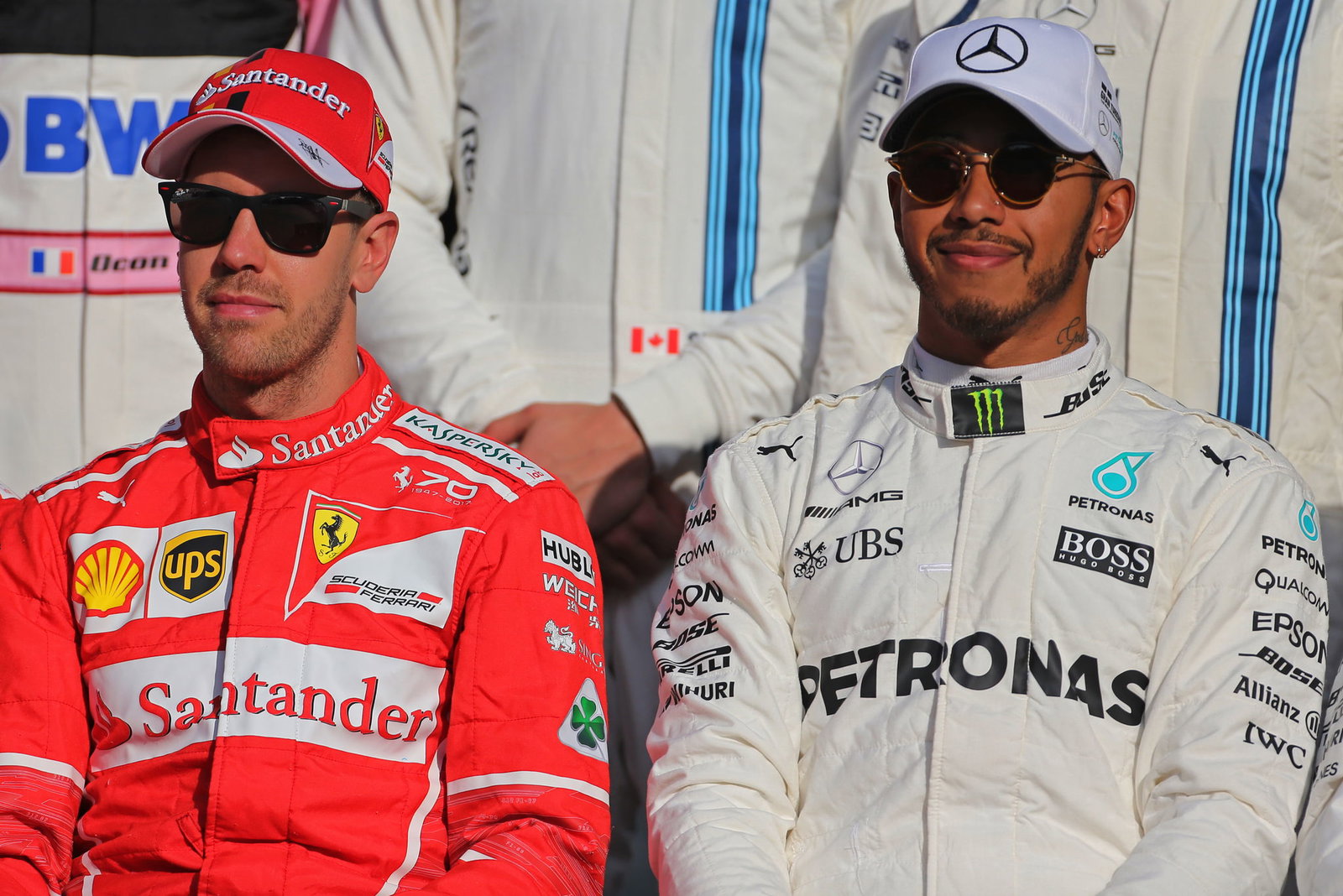 Sebastian Vettel and Lewis Hamilton 