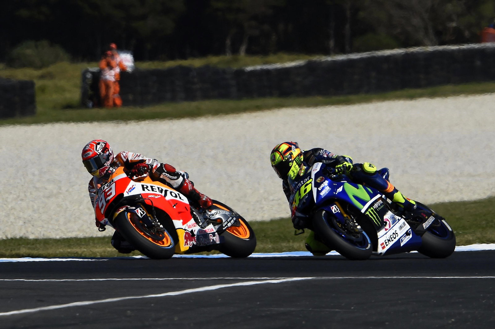 Marquez, Rossi, 2015 Australian MotoGP