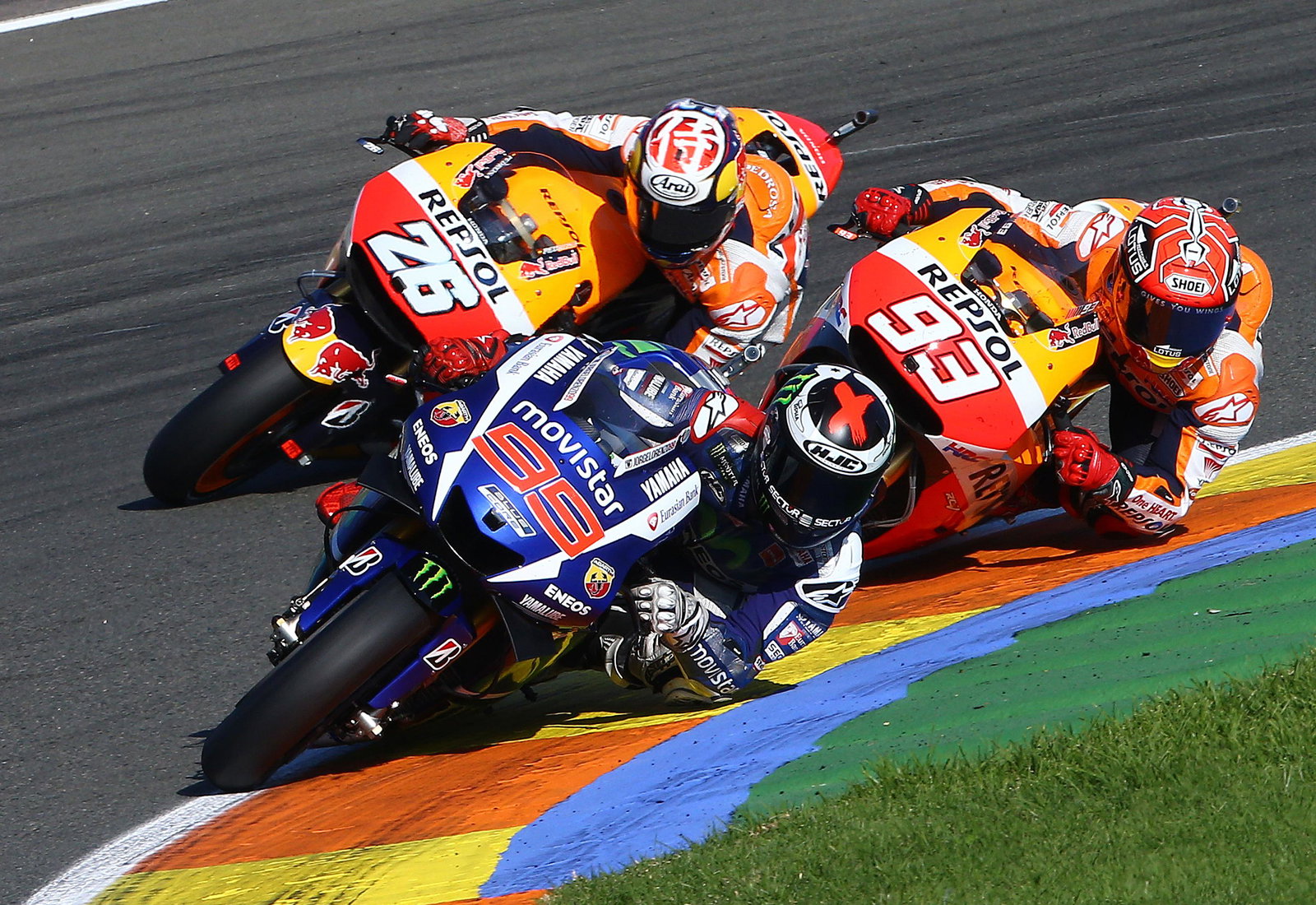 Lorenzo, Marquez, Pedrosa, 2015 Valencia MotoGP