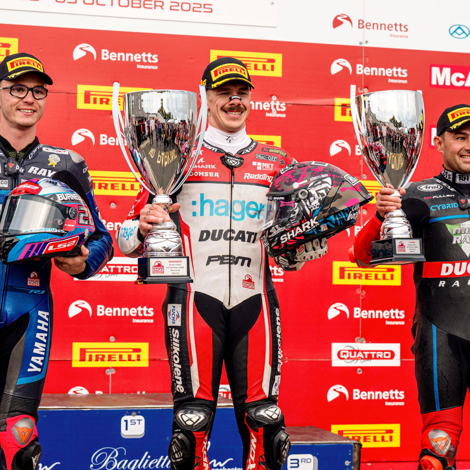 Scott Redding, BSB, 2025, race three podium, Oulton Park
