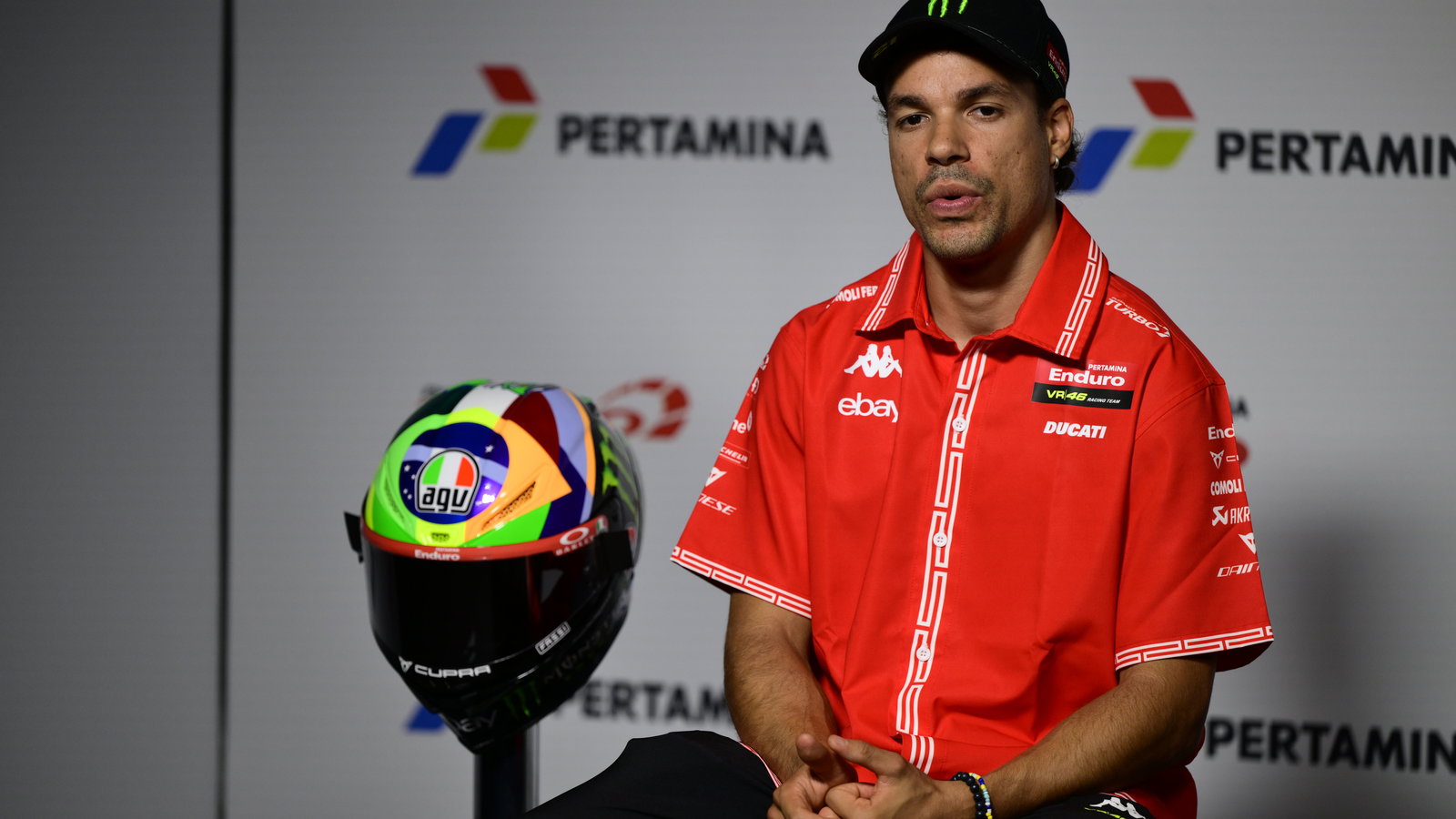 Franco Morbidelli, 2025 MotoGP Indonesian Grand Prix, press conference. Credit: Gold and Goose.