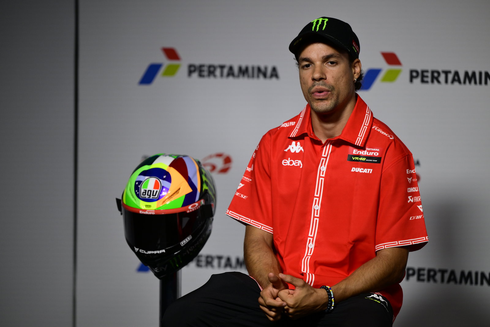 Franco Morbidelli, 2025 MotoGP Indonesian Grand Prix, press conference. Credit: Gold and Goose.