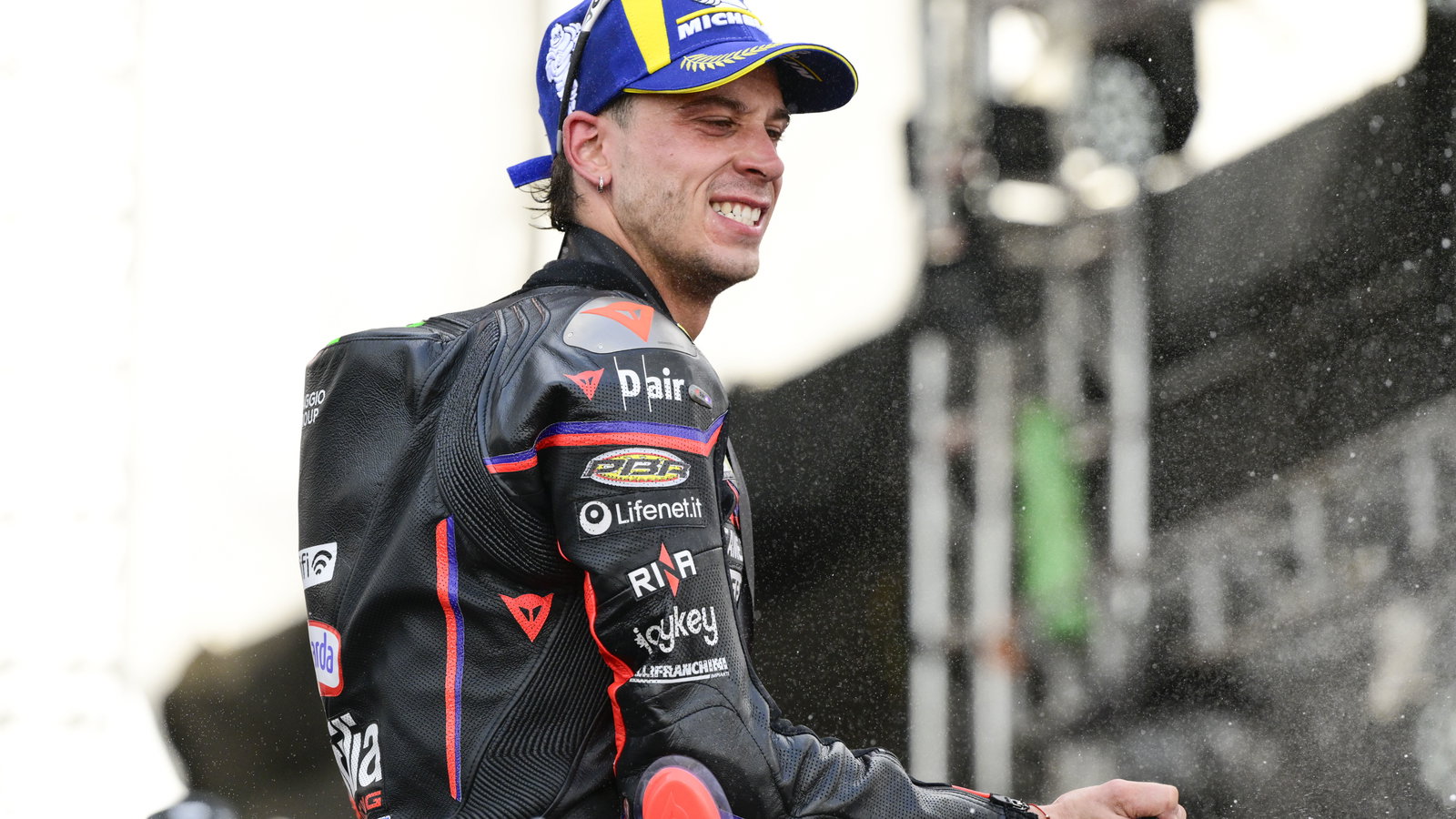 Marco Bezzecchi, 2025 MotoGP Indonesian Grand Prix, Sprint podium. Credit: Gold and Goose.