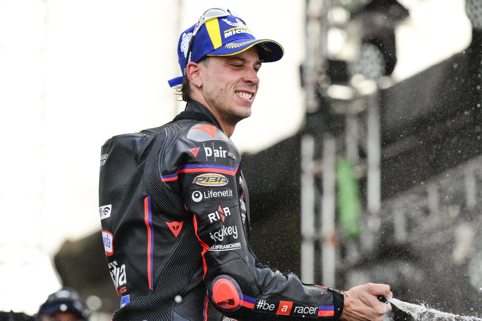 Marco Bezzecchi, 2025 MotoGP Indonesian Grand Prix, Sprint podium. Credit: Gold and Goose.