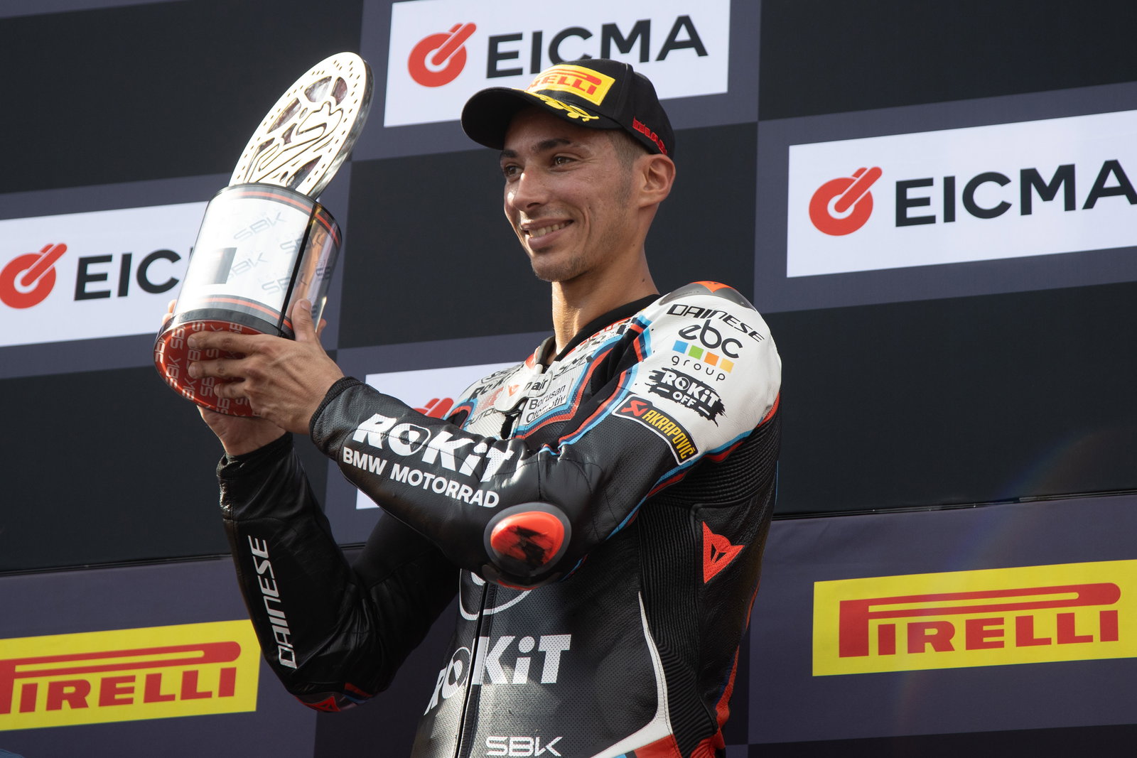 Toprak Razgatlioglu, 2025 Estoril WorldSBK, podium. Credit: Gold and Goose.