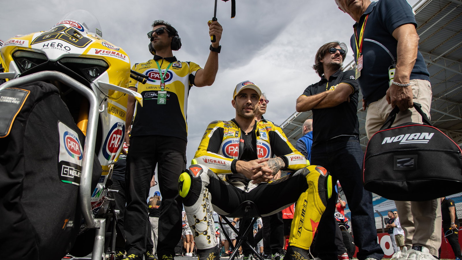 Andrea Iannone, 2025 Estoril WorldSBK, grid. Credit: Gold and Goose.
