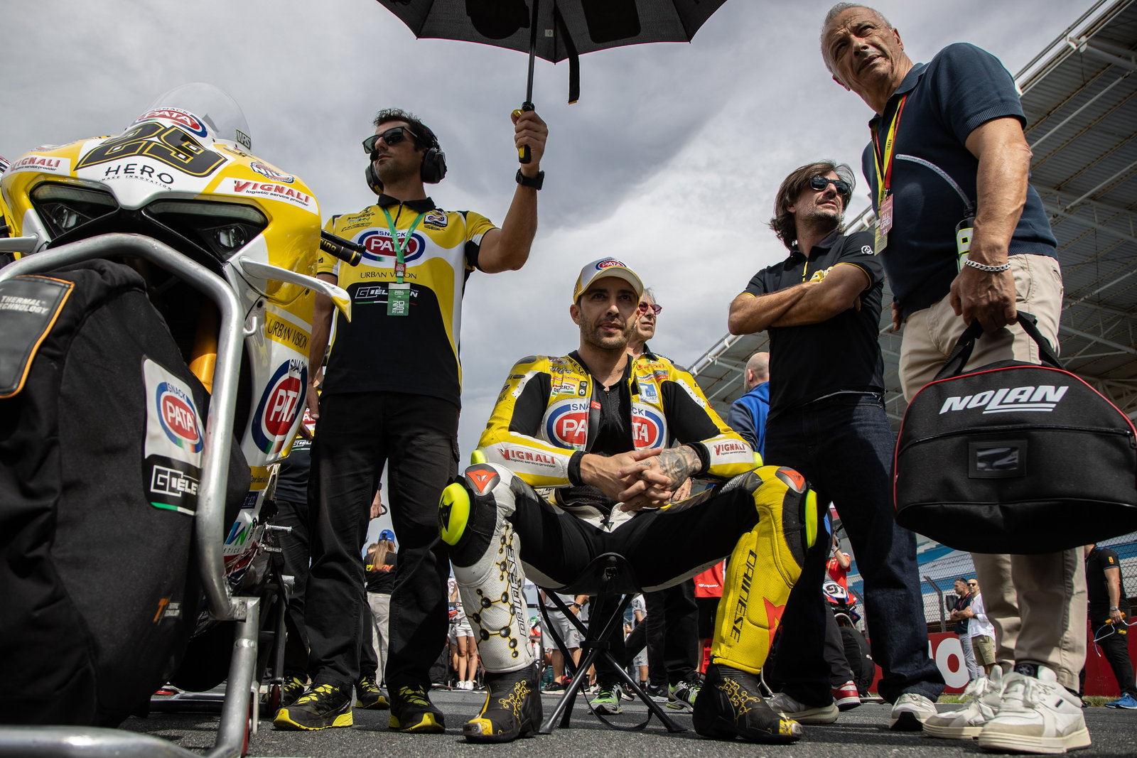 Andrea Iannone, 2025 Estoril WorldSBK, grid. Credit: Gold and Goose.