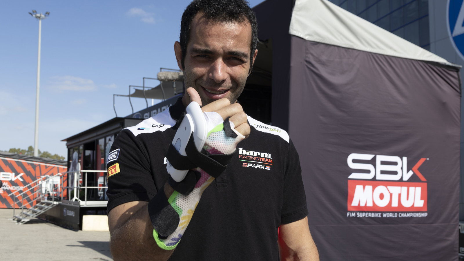 Danilo Petrucci, 2025 Spanish WorldSBK, paddock. Credit: Gold and Goose.