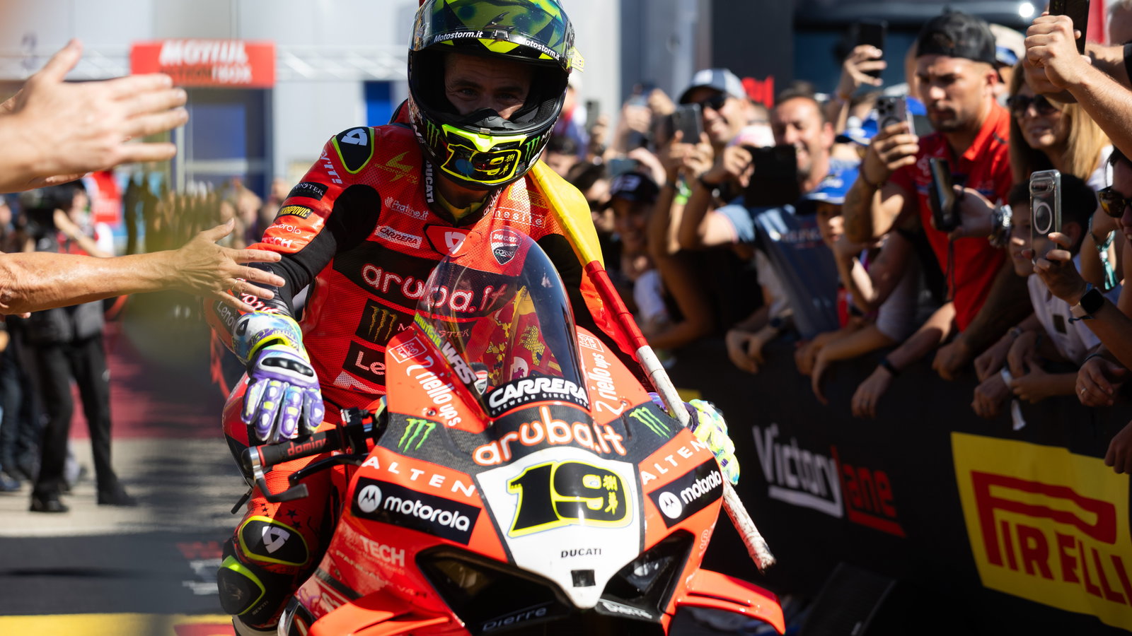 Alvaro Bautista, 2025 Spanish WorldSBK, parc ferme. Credit: Gold and Goose.