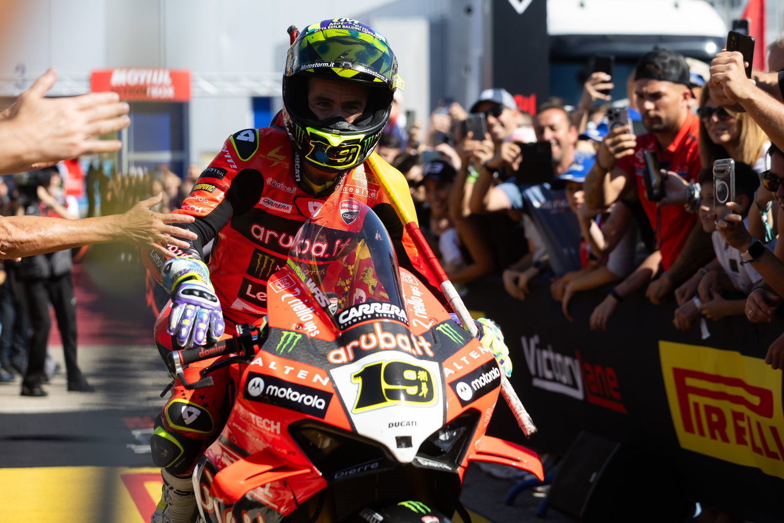 Alvaro Bautista, 2025 Spanish WorldSBK, parc ferme. Credit: Gold and Goose.